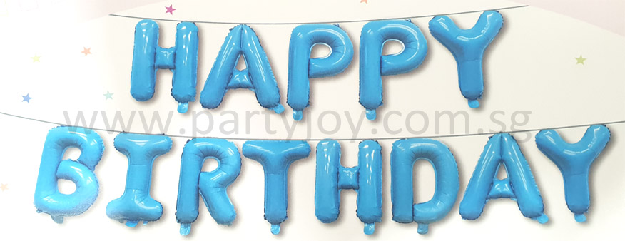Happy Birthday Light Blue Mini Letter Balloon Set
